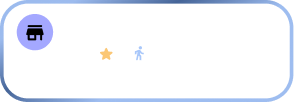 Card showing the Serendipity Cards place information, average score and time to go by walking