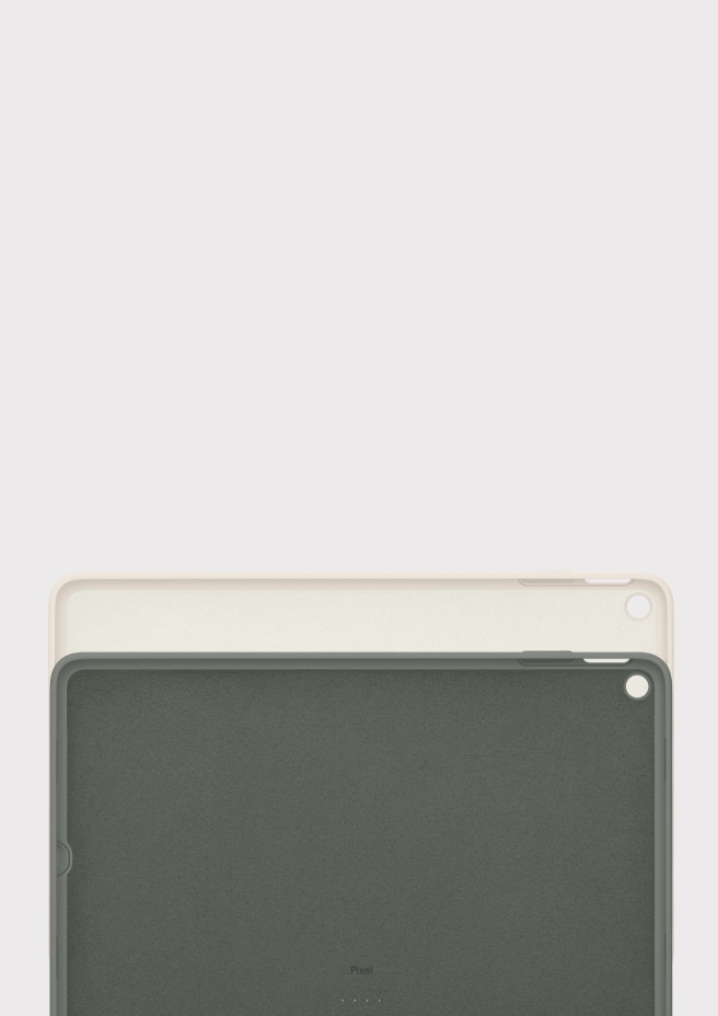 Two Pixel Tablet Cases in two different colors are side by side.