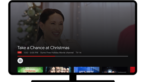Se navega por diferentes canales de TV gratuitos en Google TV.