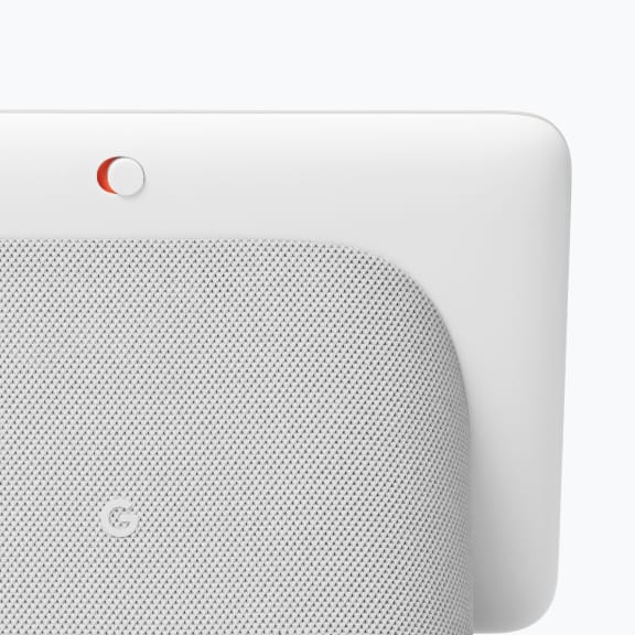 Closeup shot of Nest Hub's mic switch.