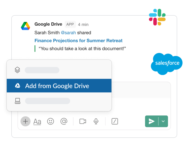 Google Drive에서 Salesforce 등의 서드 파티 앱으로 파일 가져오기

