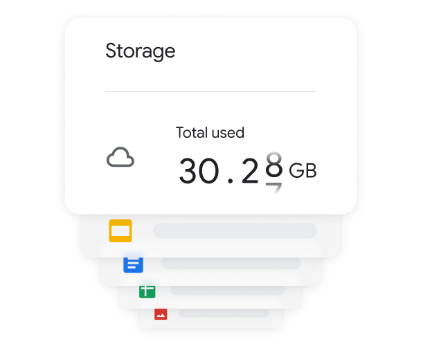 Google Workspace에서 30GB의 저장용량을 사용 중임을 표시